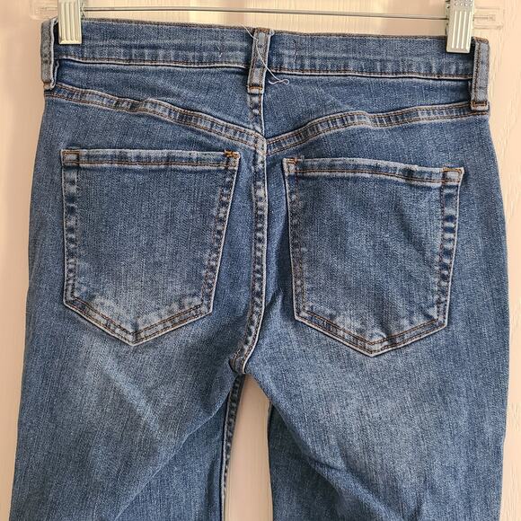 WE THE FREE Great Heights Mid Rise Distressed Fringe Frayed Hem Skinny Jeans 25 - Picture 5 of 12